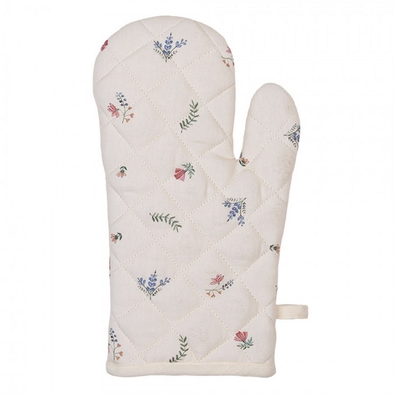 Guanto forno da cucina 100% cotone decorato fronte e retro con galli e fiori, ideale come regalo primaverile e pasquale